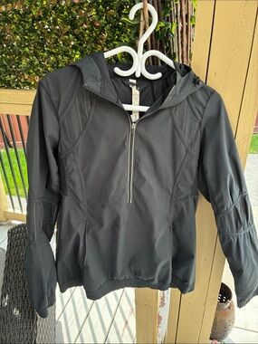 lululemon athletica Black Hooded Half-Zip Utility Jacket